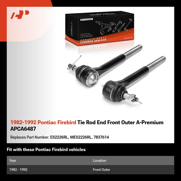 1982-1992 Pontiac Firebird Tie Rod End Front Outer A-Premium APCA6487