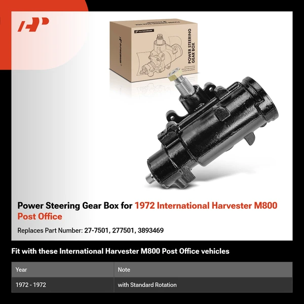 Power Steering Gear Box for 1972 International Harvester M800 Post Office