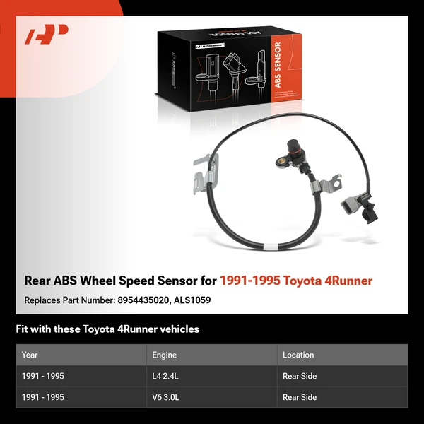 Rear ABS Wheel Speed Sensor for 1991-1995 Toyota 4Runner