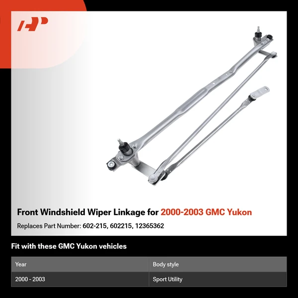 Front Windshield Wiper Linkage for 2000-2003 GMC Yukon