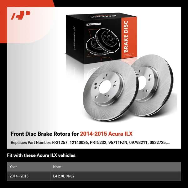 Front Disc Brake Rotors for 2014-2015 Acura ILX