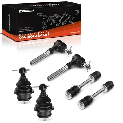 1997-2003 Ford F-150 A Set of 6 Ball Joint Sway Bar Link and Tie Rod End Kit Front Side A-Premium APCA2944