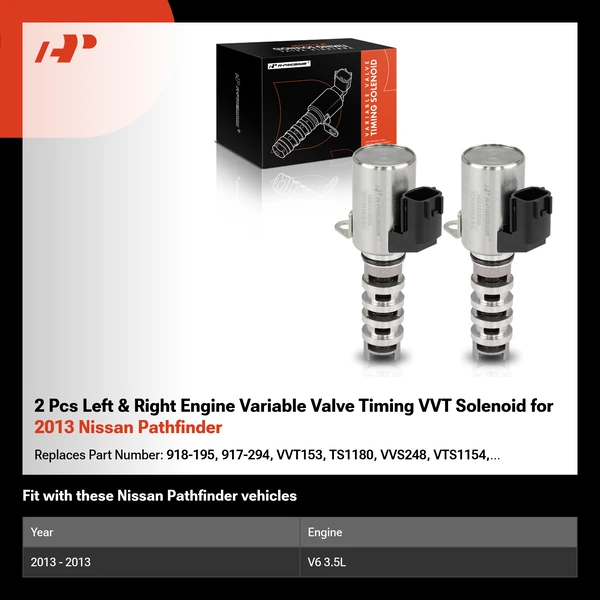 2 Pcs Left & Right Engine Variable Valve Timing VVT Solenoid for 2013 Nissan Pathfinder