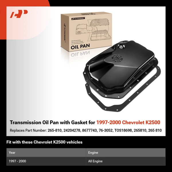 Transmission Oil Pan with Gasket for 1997-2000 Chevrolet K2500