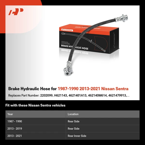 Brake Hydraulic Hose for 1987-1990 2013-2021 Nissan Sentra