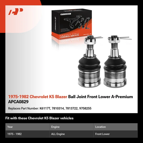 1975-1982 Chevrolet K5 Blazer Ball Joint Front Lower A-Premium APCA0829
