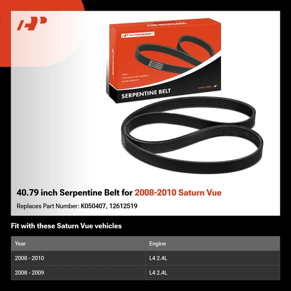 40.79 inch Serpentine Belt for 2008-2010 Saturn Vue