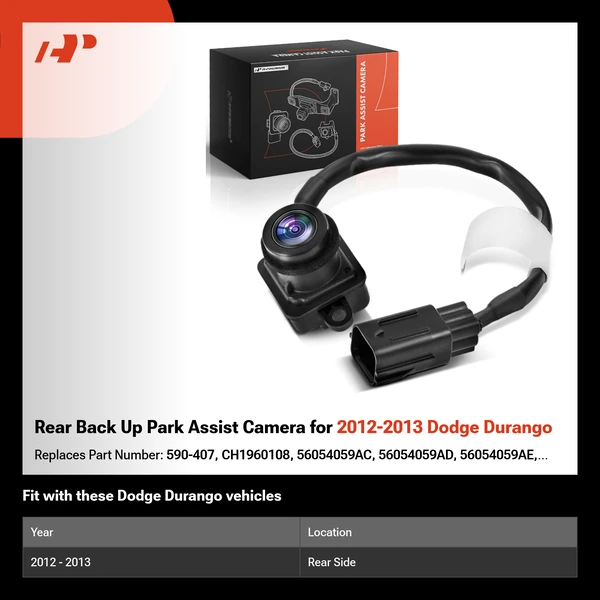 Rear Back Up Park Assist Camera for 2012-2013 Dodge Durango