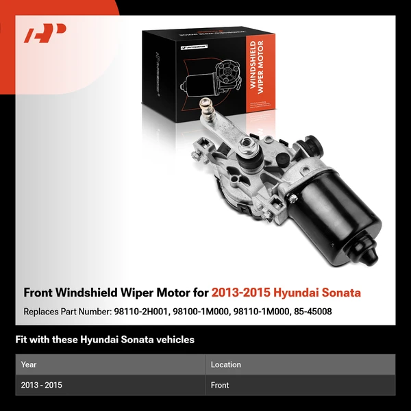 Front Windshield Wiper Motor for 2013-2015 Hyundai Sonata