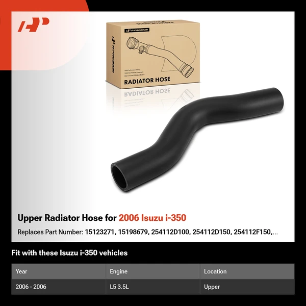Upper Radiator Hose for 2006 Isuzu i-350