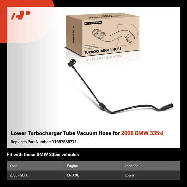 Lower Turbocharger Tube Vacuum Hose for 2008 BMW 335xi