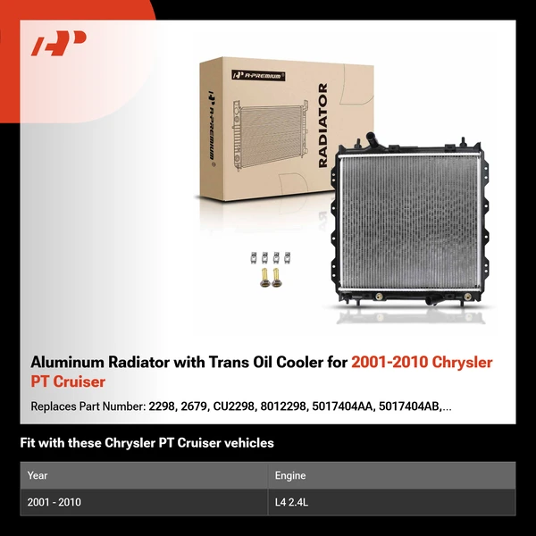 Aluminum Radiator with Trans Oil Cooler for 2001-2010 Chrysler PT Cruiser