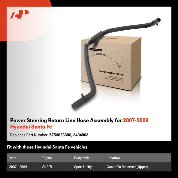 Power Steering Return Line Hose Assembly for 2007-2009 Hyundai Santa Fe