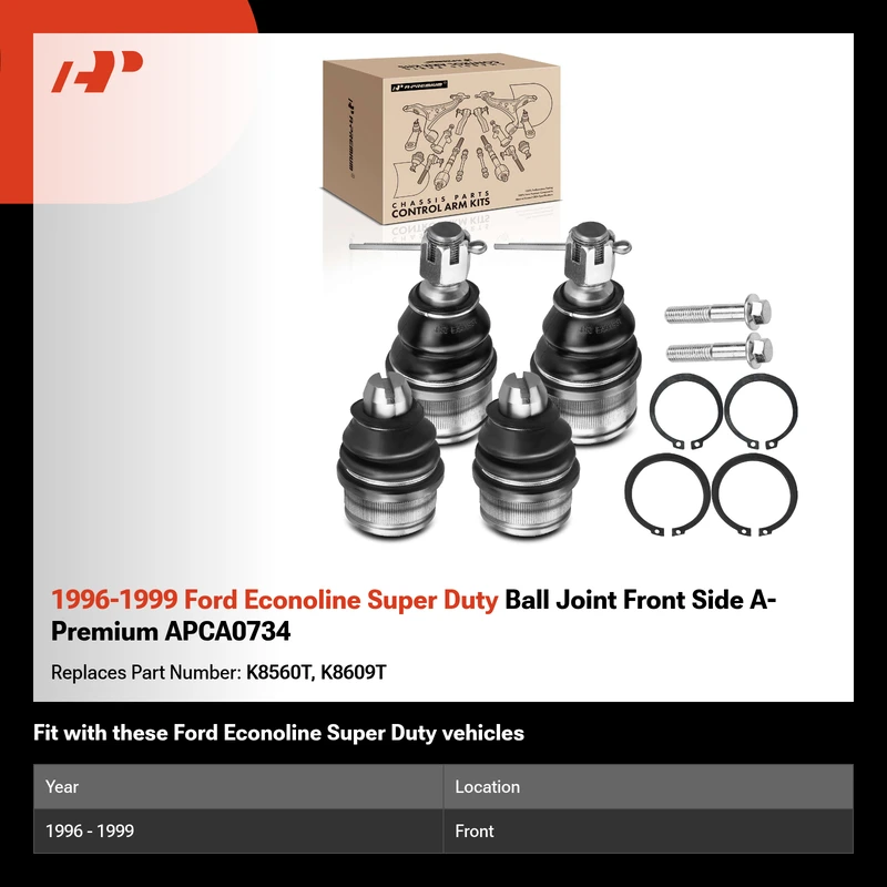 1996-1999 Ford Econoline Super Duty Ball Joint Front Side A-Premium APCA0734