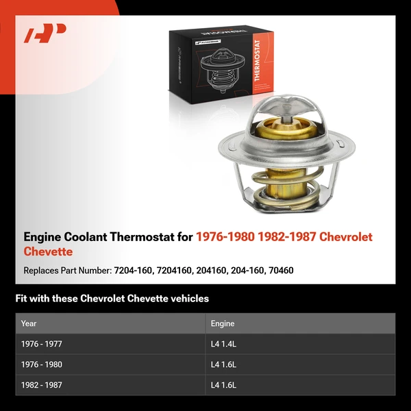Engine Coolant Thermostat for 1976-1980 1982-1987 Chevrolet Chevette