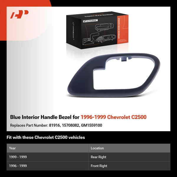 Blue Interior Handle Bezel for 1996-1999 Chevrolet C2500