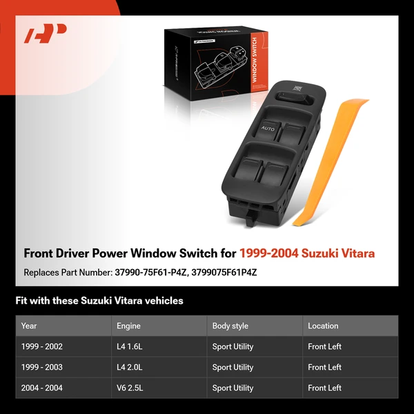 Front Driver Power Window Switch for 1999-2004 Suzuki Vitara