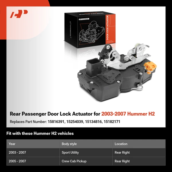 Rear Passenger Door Lock Actuator for 2003-2007 Hummer H2