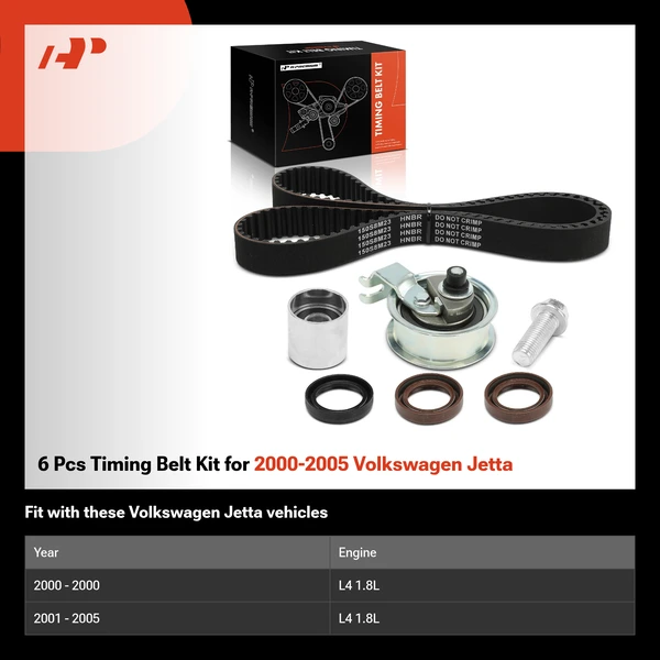 6 Pcs Timing Belt Kit for 2000-2005 Volkswagen Jetta