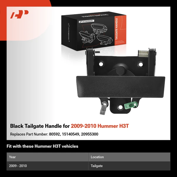 Black Tailgate Handle for 2009-2010 Hummer H3T