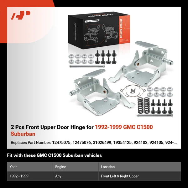 2 Pcs Front Upper Door Hinge for 1992-1999 GMC C1500 Suburban