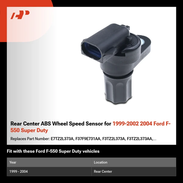 Rear Center ABS Wheel Speed Sensor for 1999-2002 2004 Ford F-550 Super Duty