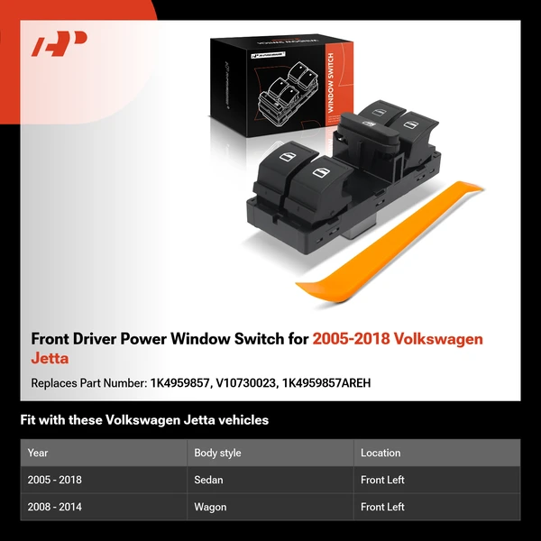 Front Driver Power Window Switch for 2005-2018 Volkswagen Jetta