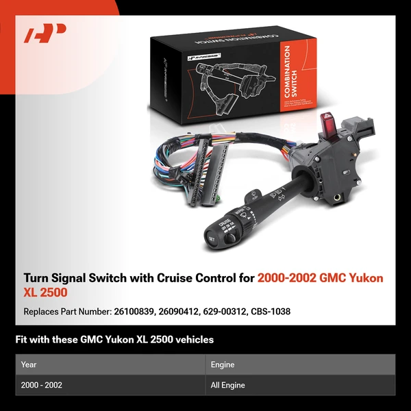 Turn Signal Switch with Cruise Control for 2000-2002 GMC Yukon XL 2500