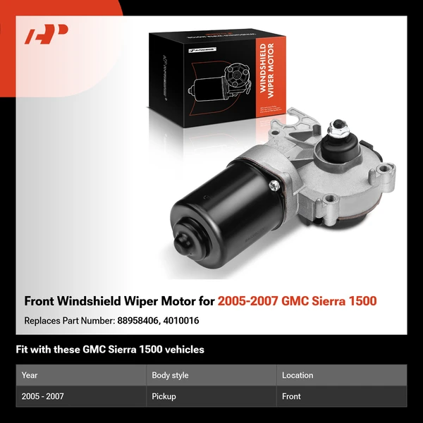 Front Windshield Wiper Motor for 2005-2007 GMC Sierra 1500