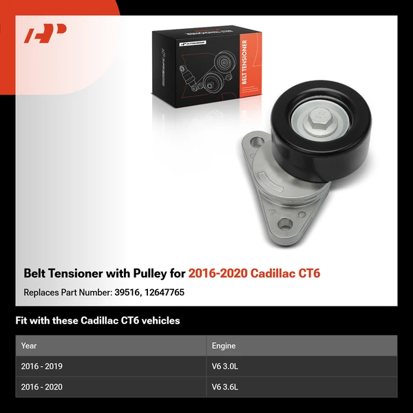 Belt Tensioner with Pulley for 2016-2020 Cadillac CT6