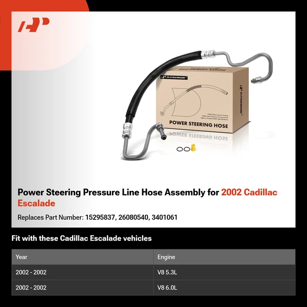 Power Steering Pressure Line Hose Assembly for 2002 Cadillac Escalade