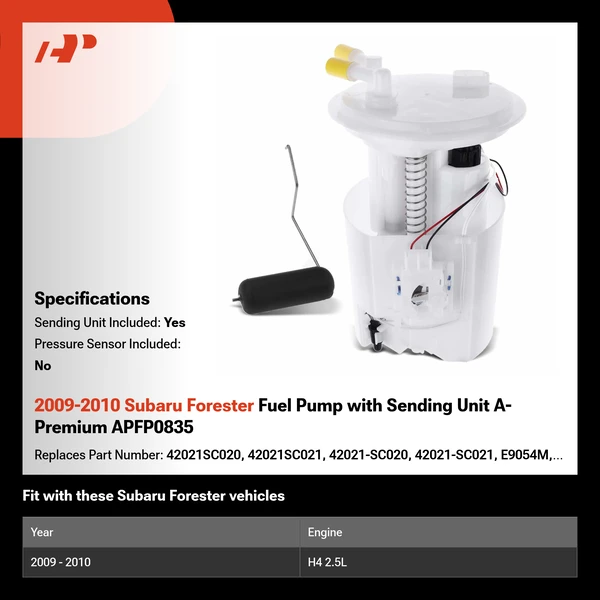 2009-2010 Subaru Forester Fuel Pump with Sending Unit A-Premium APFP0835