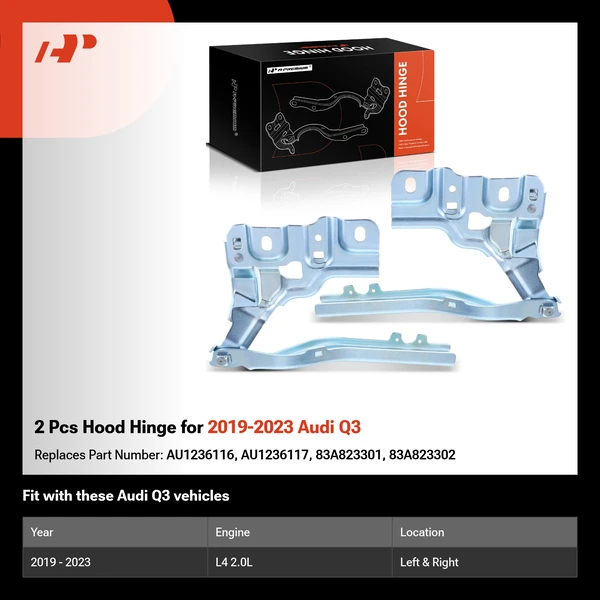 2 Pcs Hood Hinge for 2019-2023 Audi Q3