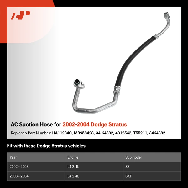AC Suction Hose for 2002-2004 Dodge Stratus
