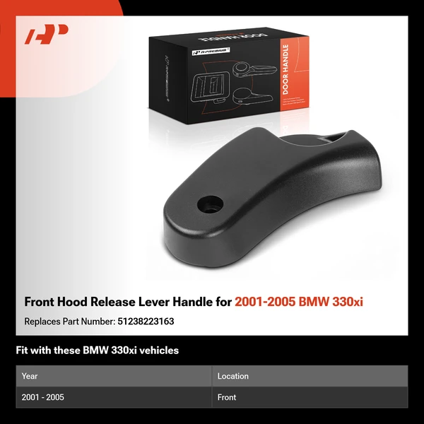 Front Hood Release Lever Handle for 2001-2005 BMW 330xi