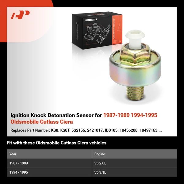 Ignition Knock Detonation Sensor for 1987-1989 1994-1995 Oldsmobile Cutlass Ciera