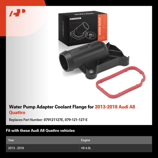 Water Pump Adapter Coolant Flange for 2013-2018 Audi A8 Quattro