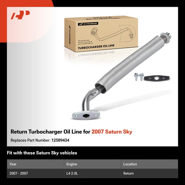 Return Turbocharger Oil Line for 2007 Saturn Sky