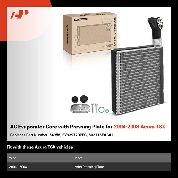 AC Evaporator Core with Pressing Plate for 2004-2008 Acura TSX
