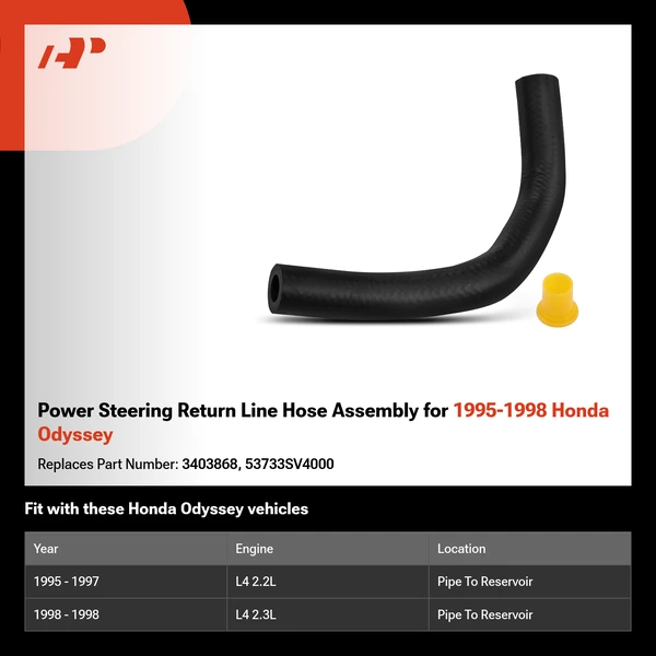 Power Steering Return Line Hose Assembly for 1995-1998 Honda Odyssey