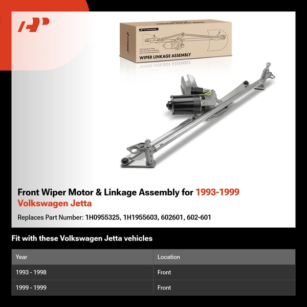 Front Wiper Motor & Linkage Assembly for 1993-1999 Volkswagen Jetta