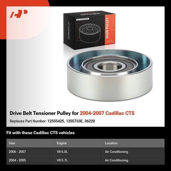 Drive Belt Tensioner Pulley for 2004-2007 Cadillac CTS