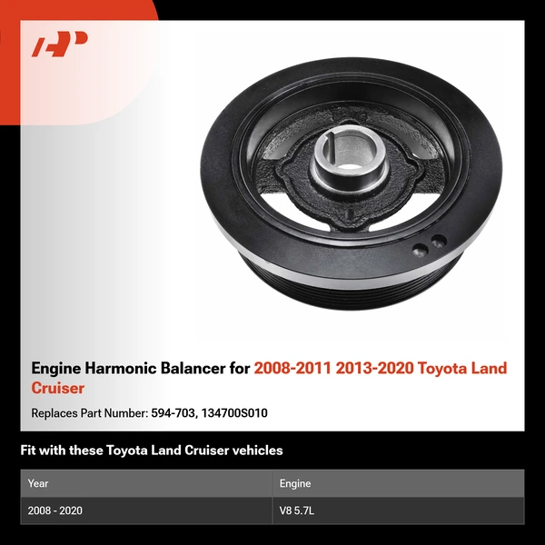 Engine Harmonic Balancer for 2008-2011 2013-2020 Toyota Land Cruiser