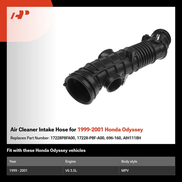 Air Cleaner Intake Hose for 1999-2001 Honda Odyssey