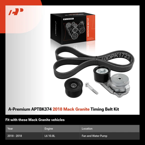 A-Premium APTBK374 2018 Mack Granite Timing Belt Kit