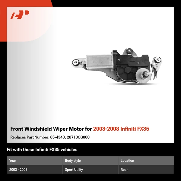 Front Windshield Wiper Motor for 2003-2008 Infiniti FX35