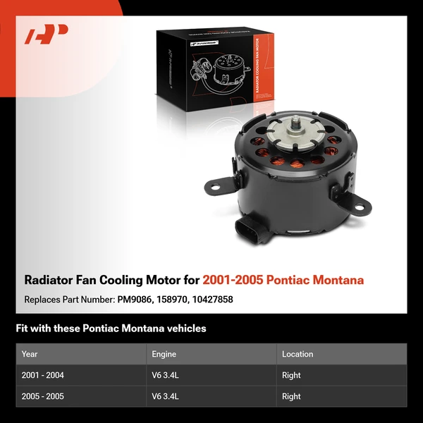 Radiator Fan Cooling Motor for 2001-2005 Pontiac Montana