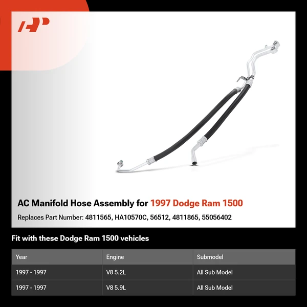 AC Manifold Hose Assembly for 1997 Dodge Ram 1500