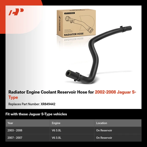 Radiator Engine Coolant Reservoir Hose for 2002-2008 Jaguar S-Type