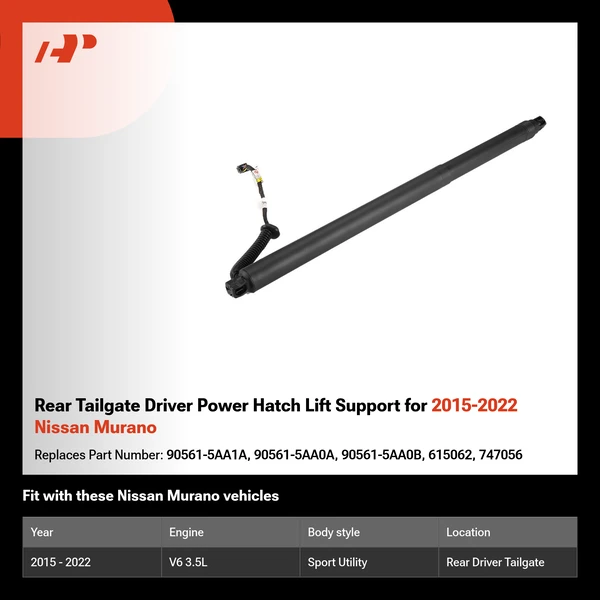 Rear Tailgate Driver Power Hatch Lift Support for 2015-2022 Nissan Murano